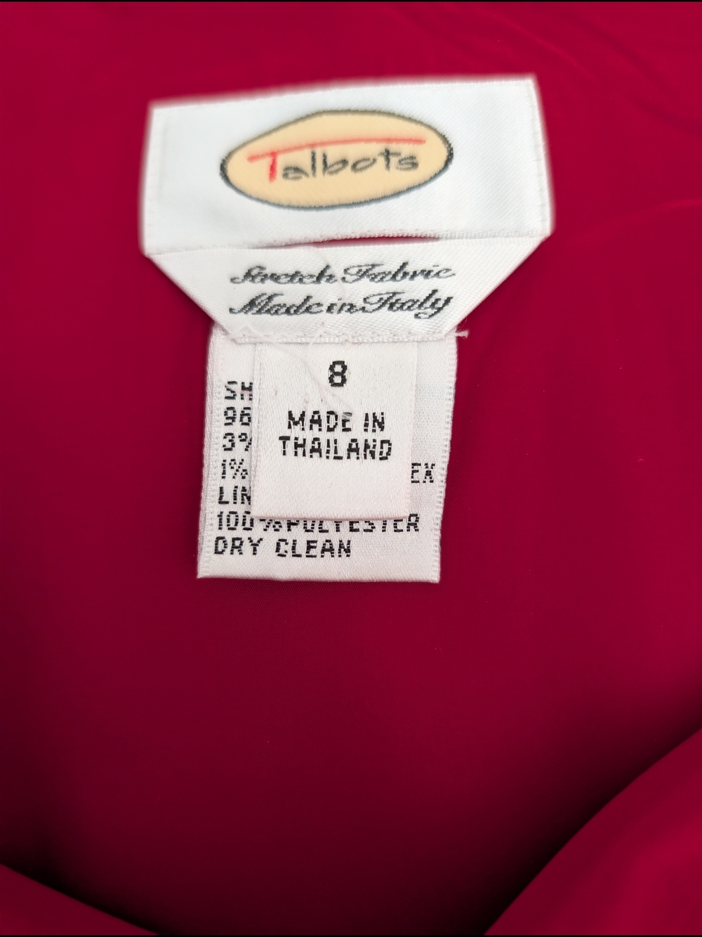 Vtg Talbots Red Wool Maxi Skirt Made in Italy Quiet Luxury Deep Winter 8 - Picture 2 of 6